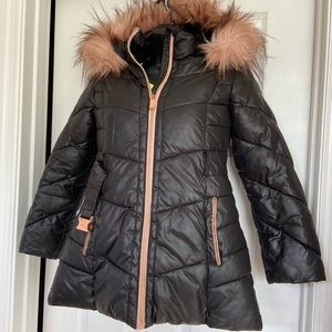 🔥MKors Black FauxFurCollar Puffer Jacket W Sz7-8 in used condition